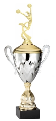 Premium Metal Gold/Silver<BR> Motion Cheer Trophy Cup<BR> 20 Inches