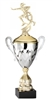Premium Metal Gold/Silver<BR> Female Flag Football Trophy Cup<BR> 20 Inches
