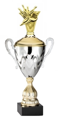 Premium Metal Gold/Silver<BR> Bowling Theme Trophy Cup<BR> 20 Inches