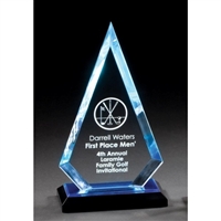 Premium Diamond<BR> Blue Acrylic Trophy<BR> 8.25 or 9.75 Inches