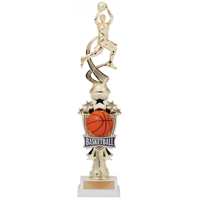 Female Motion Basketball Trophy<BR> 14 Inches