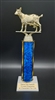Blue Single Column<BR> Goat Trophy<BR> 11 Inches