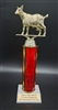 Red Single Column<BR> Goat Trophy<BR> 11 Inches