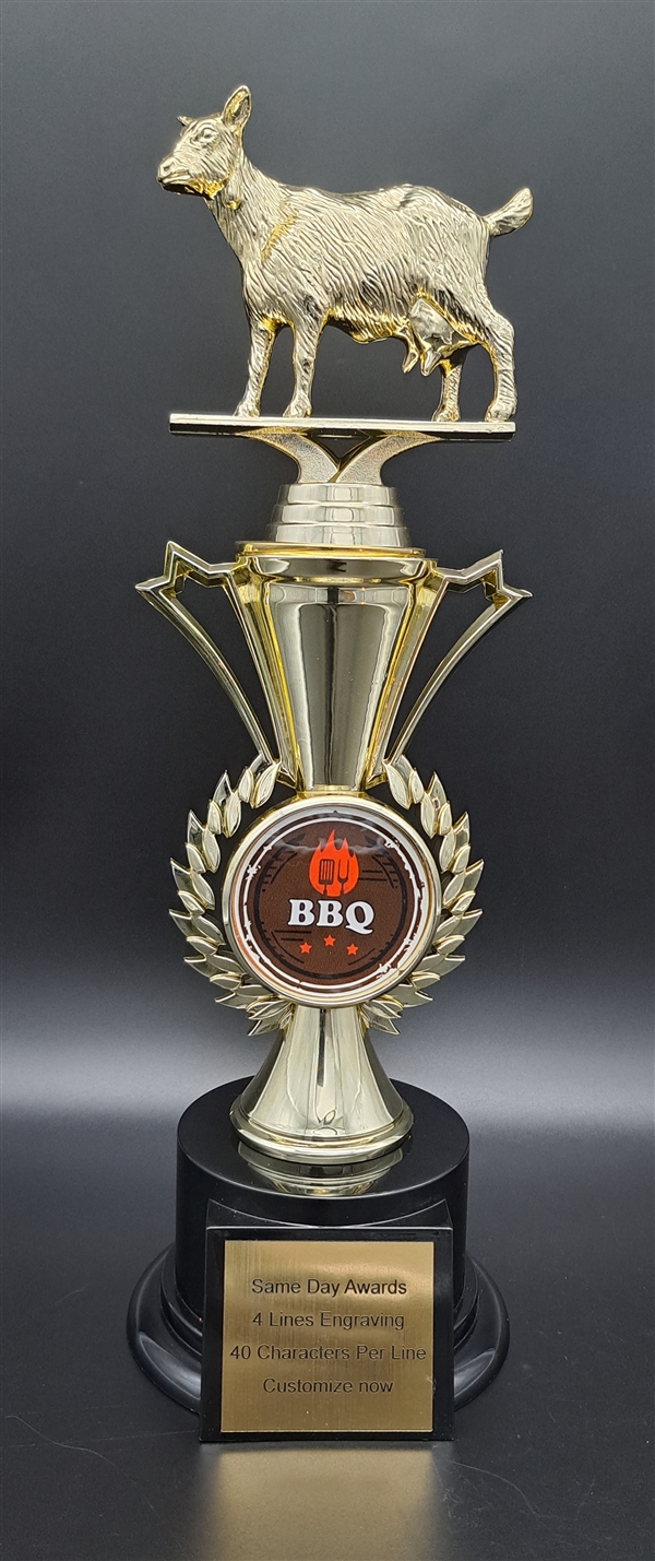 BBQ/Grill Master (Logo #2)<BR> GOAT Trophy<BR> 12.5 Inches