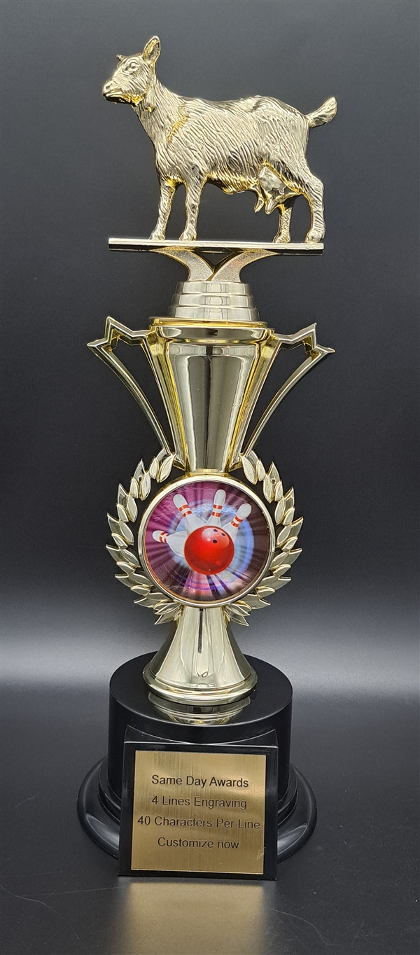 Bowling<BR> GOAT Trophy<BR> 12.5 Inches