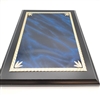 Ebony Finish Plaque<BR> Gold Ribbon Border<BR> Blue Mist Plate <BR>9x12