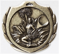 Burst Cheerleading Medal<BR> Gold/Silver/Bronze<BR> 2.25 Inches