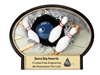 Burst Thru Bowling <BR>Wall Plaque or Stand Up Trophy<BR> 7 1/4" x 5.5"