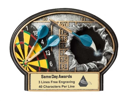 Burst Thru Darts <BR> Wall Plaque or Stand Up Trophy<BR> 7 1/4" x 5.5"