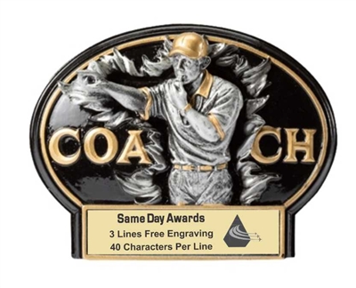 Burst Thru Coach <BR> Wall Plaque or Stand Up Trophy<BR> 7 1/4" x 5.5"