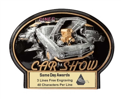 Burst Thru Car Show<BR> Wall Plaque or Stand Up Trophy<BR> 7 1/4" x 5.5"