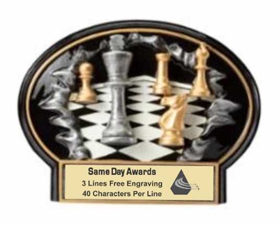 Burst Thru Chess<BR>Wall Plaque or Stand Up Trophy<BR> 7 1/4" x 5.5"
