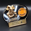 Burst Thru G.O.A.T. <BR> March Madness or Custom Logo<BR> Wall Plaque or Stand Up Trophy<BR> 7 1/4" x 5"