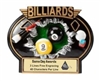Burst Thru Billiards<BR> Wall Plaque or Stand Up Trophy<BR> 7 1/4" x 5.5"