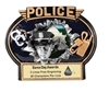 Burst Thru Police<BR> Wall Plaque or Stand Up Trophy<BR> 7 1/4" x 5.5"