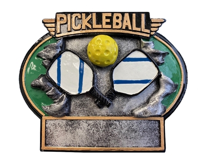 Burst Thru Pickleball<BR> Wall Plaque or Stand Up Trophy<BR> 7 1/4" x 6"