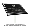 6"X8"<BR> Outdoor Plaque<BR> Silver Double Border<BR> Cast Aluminum Plaques<BR>With Stakes