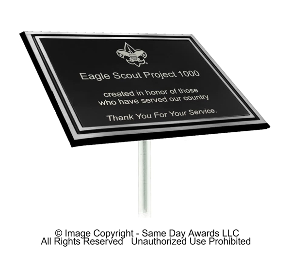 8"X10" Outdoor Plaque<BR> Cast Aluminum Plaque With Stake