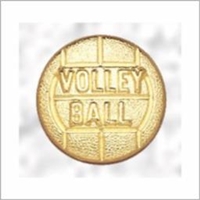 Volleyball Letterman pin<BR> 5/8 Inch