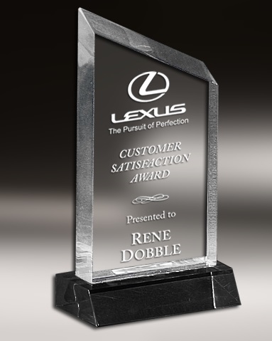 Executive Wedge<BR> Clear Acrylic Trophy<BR> 7 Inches