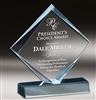 Executive Diamond<BR> Blue Acrylic Trophy<BR> 7.25 Inches