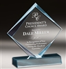 Executive Diamond<BR> Blue Acrylic Trophy<BR> 5.75 Inches