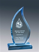 Premium Flame<BR> Blue Acrylic Trophy<BR>9 or 10.5 Inch