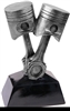 Silver Piston Trophy<BR> 9 Inches