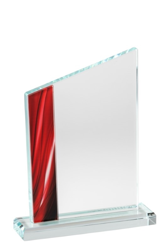 Red Swirl<BR> Crystal Trophy<BR> 6.5 to 8 Inches