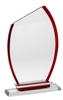 Flair Top Red Accent<BR> Crystal Trophy<BR> 7.25 to 8.5 Inches