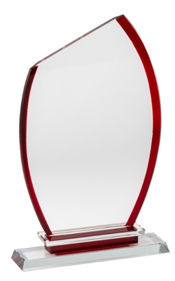 Flair Top Red Accent<BR> Crystal Trophy<BR> 7.25 to 8.5 Inches