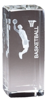 Jr. Collegiate<BR> Male Basketball<BR> Crystal Trophy<BR> 4.5 Inches