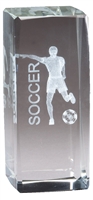 Jr. Collegiate<BR> Male Soccer<BR> Crystal Trophy<BR> 4.5 Inches
