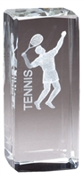 Jr. Collegiate<BR> Male Tennis<BR> Crystal Trophy<BR> 4.5 Inches