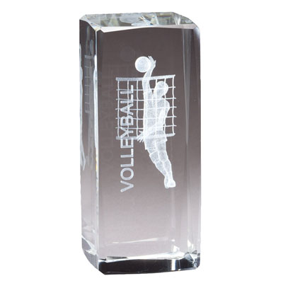 Jr. Collegiate<BR> Male Volleyball<BR> Crystal Trophy<BR> 4.5 Inches