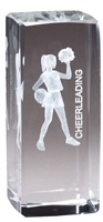 Jr. Collegiate<BR> Cheer<BR> Crystal Trophy<BR> 4.5 Inches