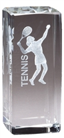 Jr. Collegiate<BR> Female Tennis<BR> Crystal Trophy<BR> 4.5 Inches