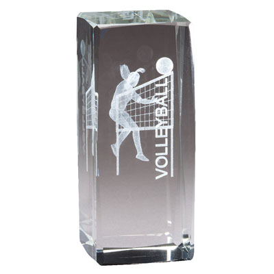 Jr. Collegiate<BR> Female Volleyball<BR> Crystal Trophy<BR> 4.5 Inches
