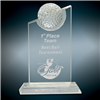 Golf Peak<BR> Crystal Trophy<BR> 7.5 to 9.5 Inches