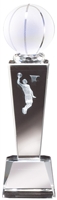 Collegiate Male Basketball<BR> Crystal Trophy<BR> 8.75 Inches