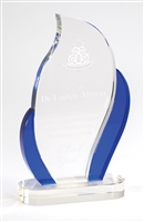 Premium Blue Flame<BR> Crystal Trophy <BR> 9 Inches