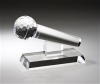 Microphone<BR> Premium Crystal Trophy<BR> 7.5 Inches