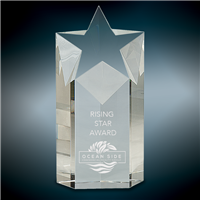 Rising Star<BR> Crystal Trophy<BR> 3 Sizes