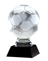 Soccer Ball<BR> Crystal Trophy<BR> 6.5 to 12 Inches