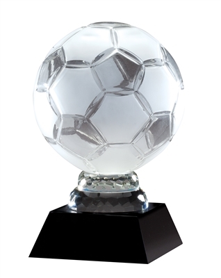 Soccer Ball<BR> Crystal Trophy<BR> 9.25  Inches