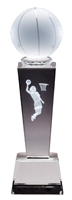 Collegiate Female Basketball<BR> Crystal Trophy<BR> 8.75 Inches