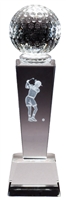 Collegiate Female Golf<BR> Crystal Trophy<BR> 8.75 Inches