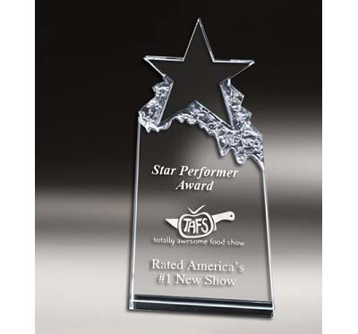 Star Mountain<BR> Premium Crystal Trophy<BR> 8.75 Inches