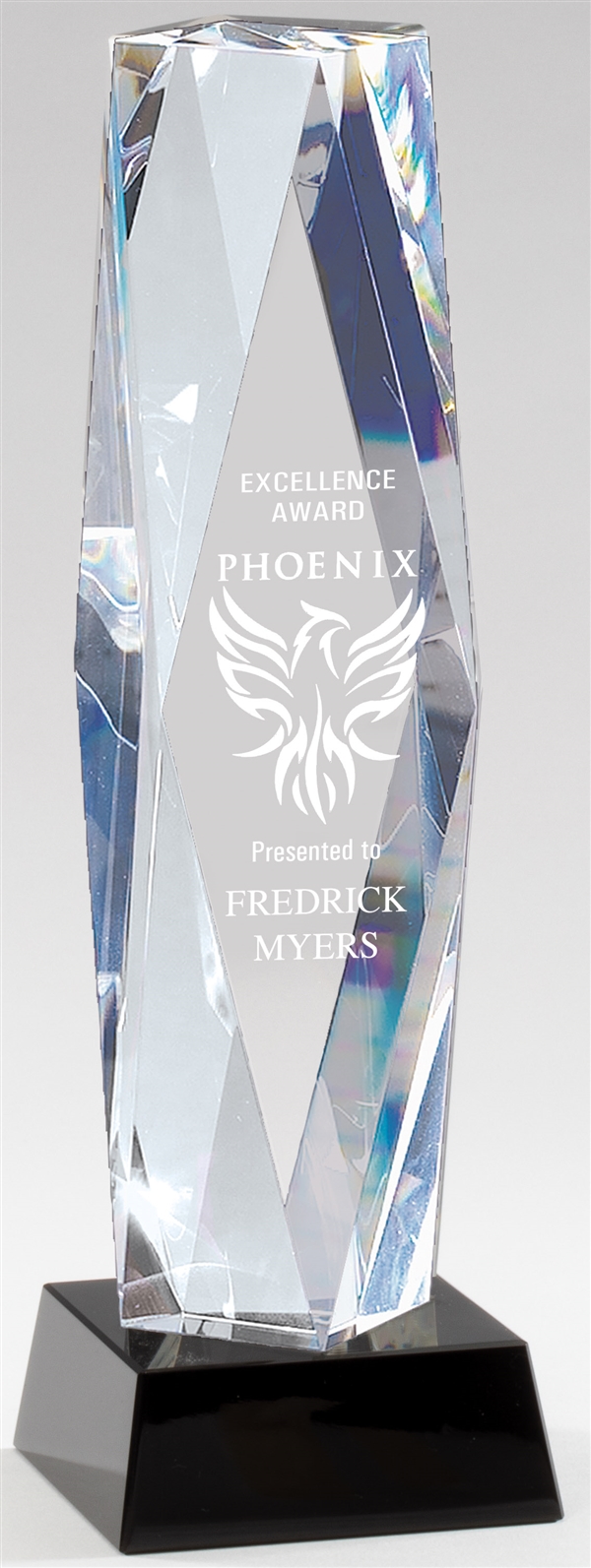 Diamond Tower<BR> Crystal Trophy<BR> 8.25 Inches
