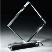 Premium Diamond Side<BR> Crystal Trophy<BR> 7 or 8 Inches